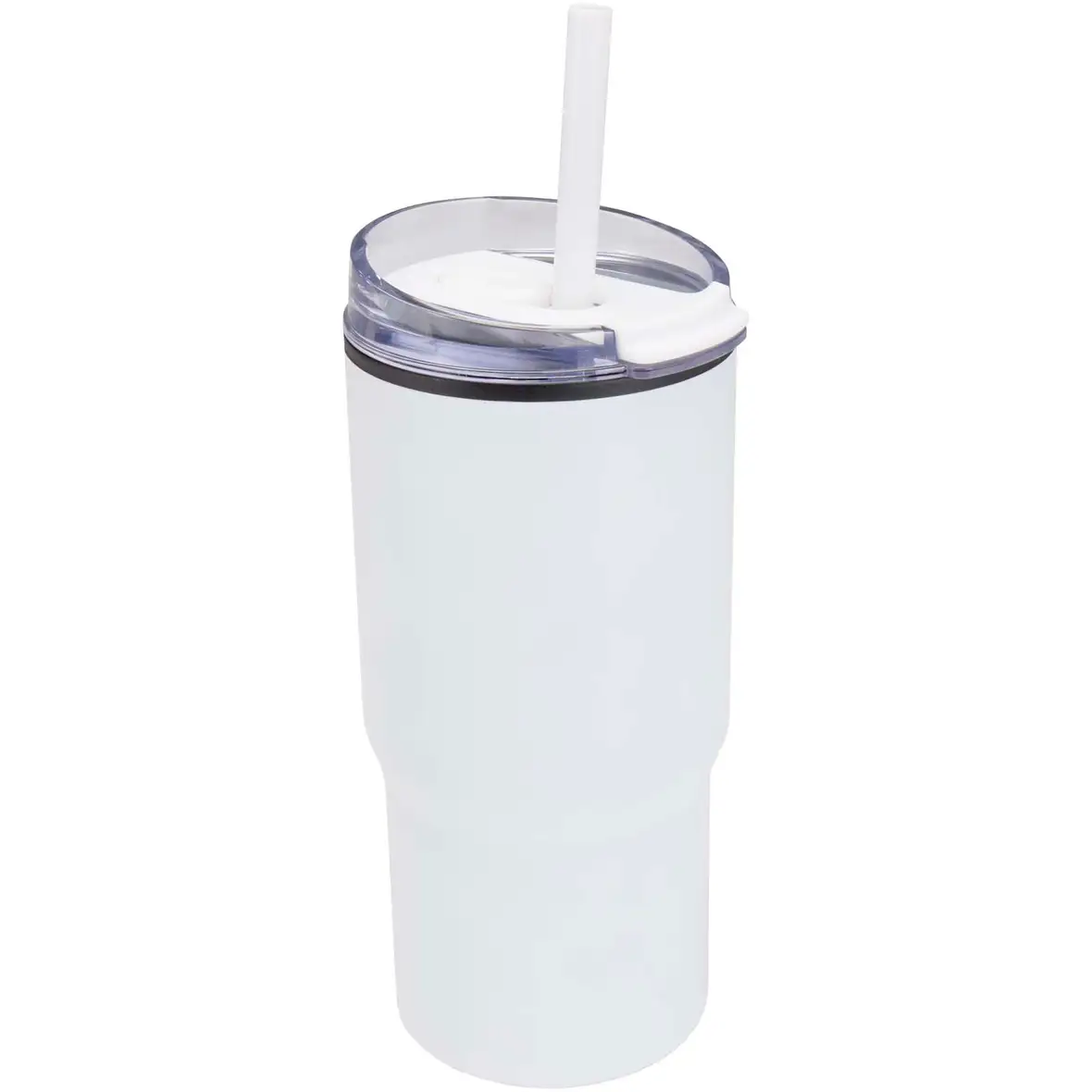 540 ml RCS Becher aus recyceltem Material, doppelwandig isoliert, mit Trinkhalm – Ansicht 1