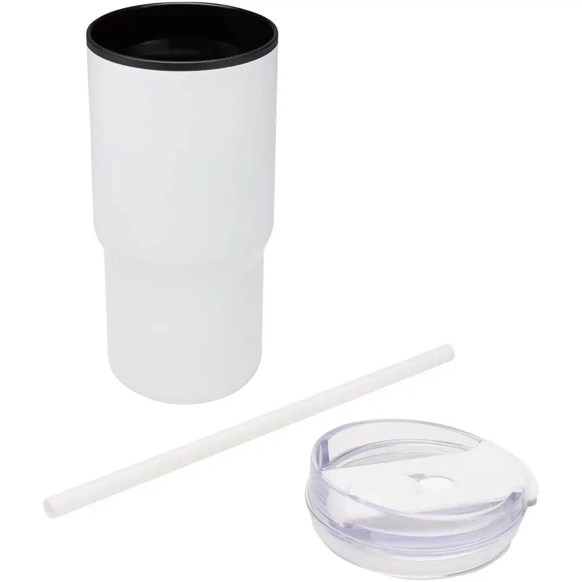 540 ml RCS Becher aus recyceltem Material, doppelwandig isoliert, mit Trinkhalm – Ansicht 4