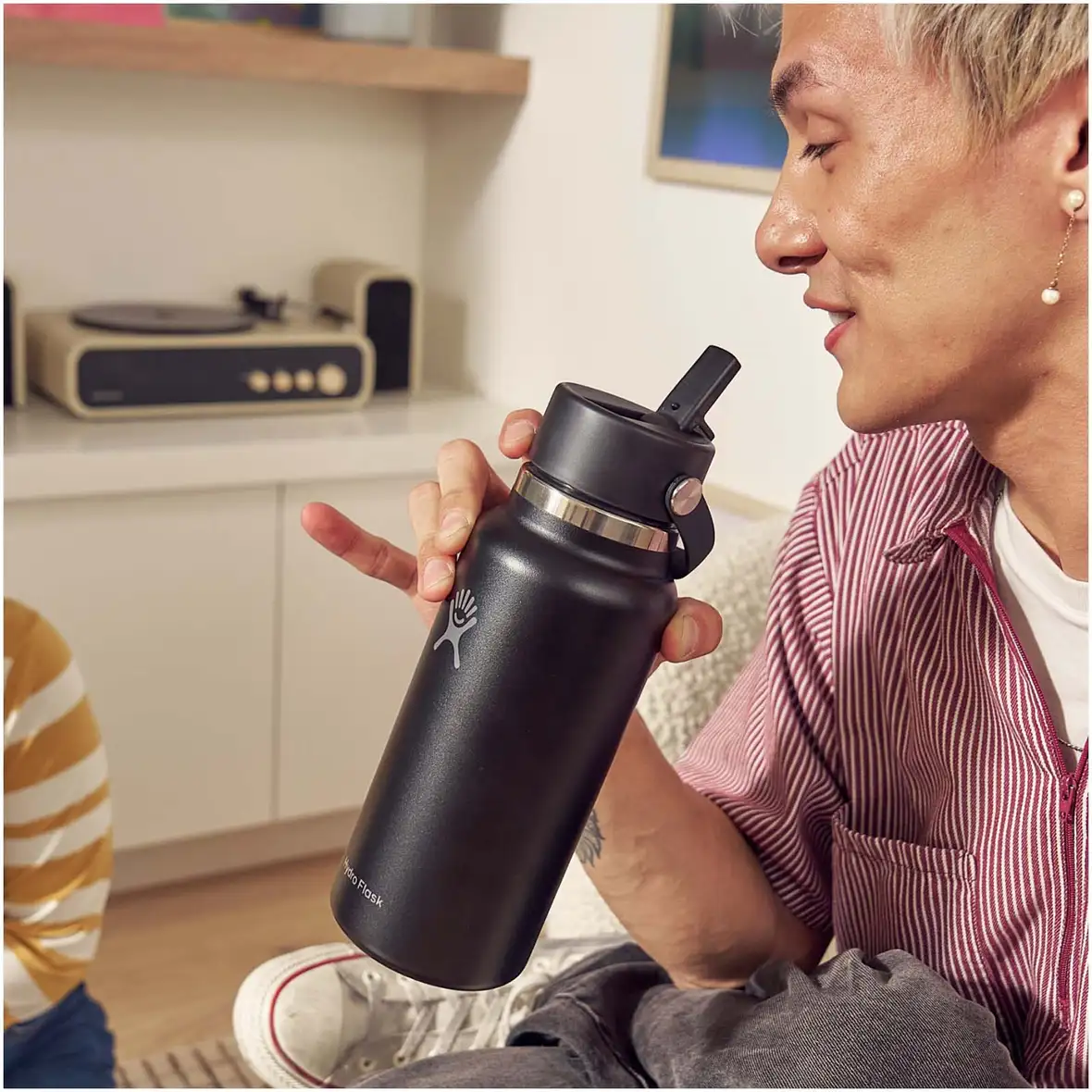 Hydro Flask Wide Mouth 946 ml isolierte Edelstahl Trinkflasche mit Strohhalmverschluss – Ansicht 6
