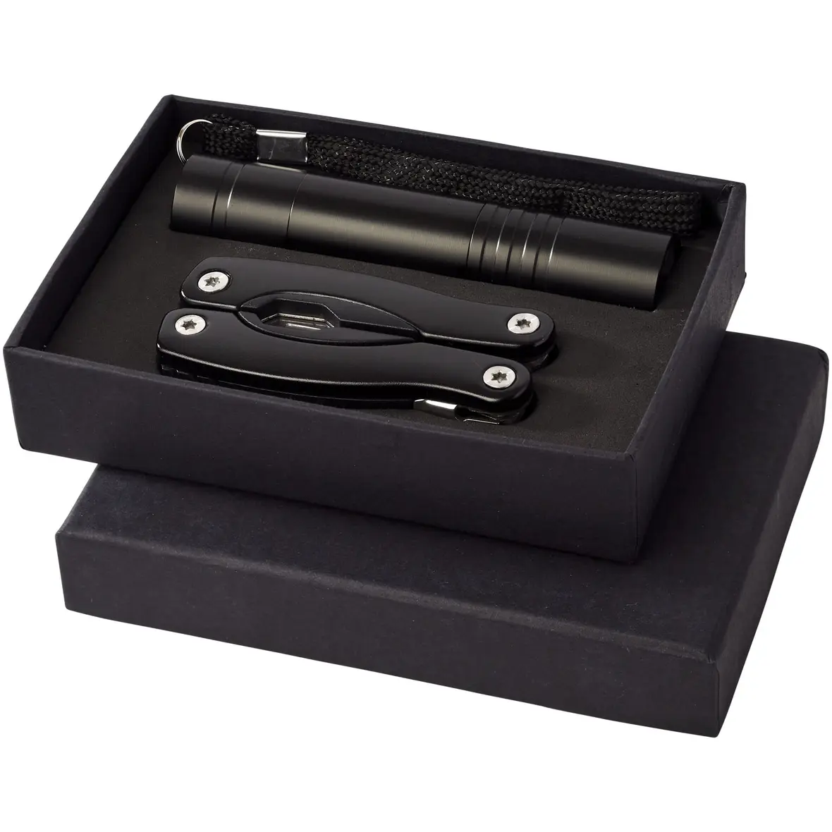 Multifunktionswerkzeugs- und LED-Taschenlampen-Set – Werbeartikel mit Logo bedrucken