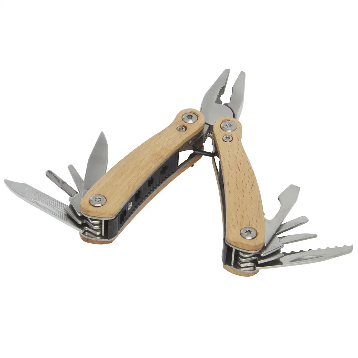 Mittelgroßes Multitool aus Holz mit 12 Funktionen – Ansicht 1