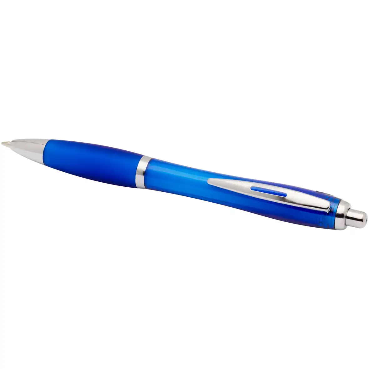 Kugelschreiber aus recyceltem Kunststoff mit farbigem Schaft und Griffzone (blaue Tinte) – Ansicht 32