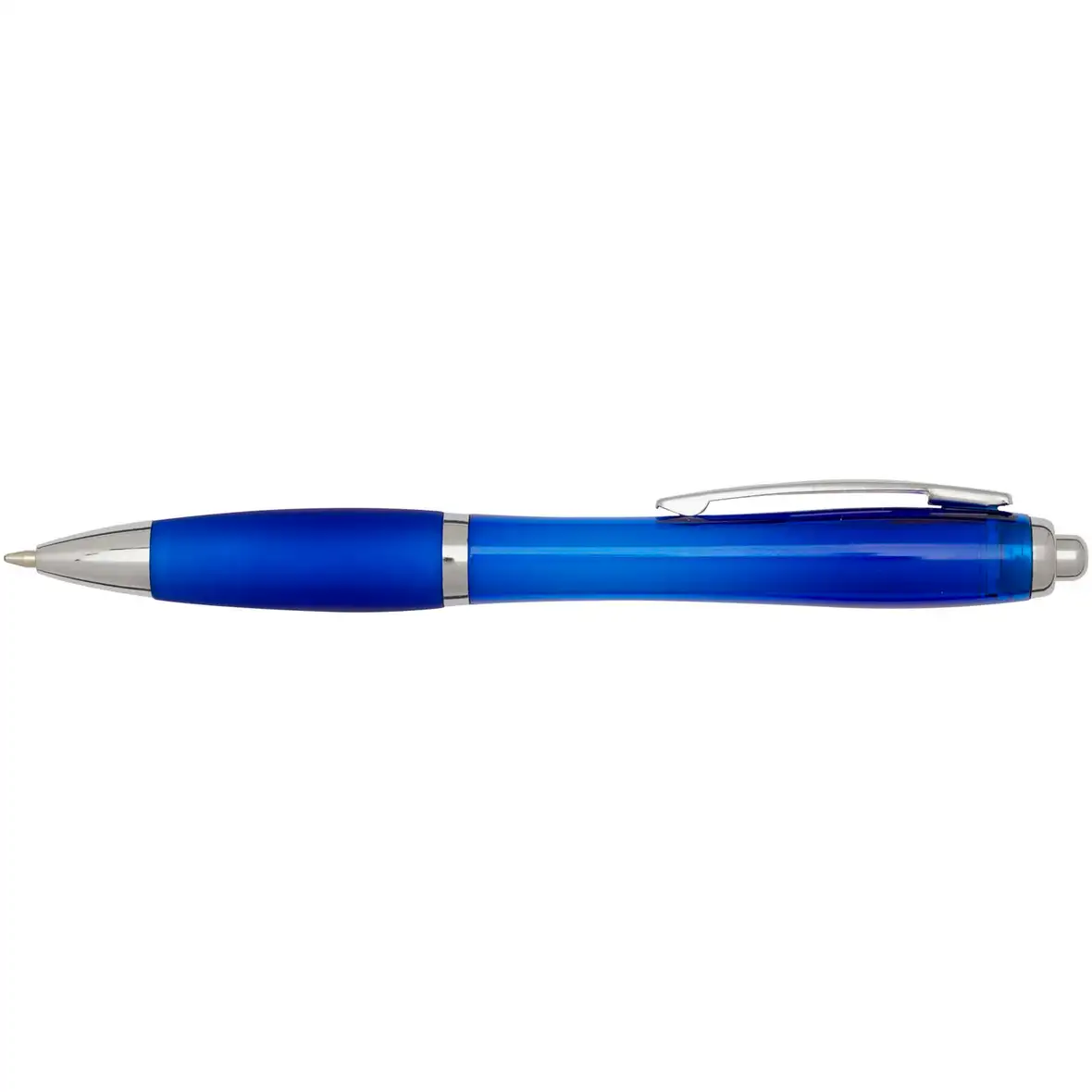 Kugelschreiber aus recyceltem Kunststoff mit farbigem Schaft und Griffzone (blaue Tinte) – Ansicht 30