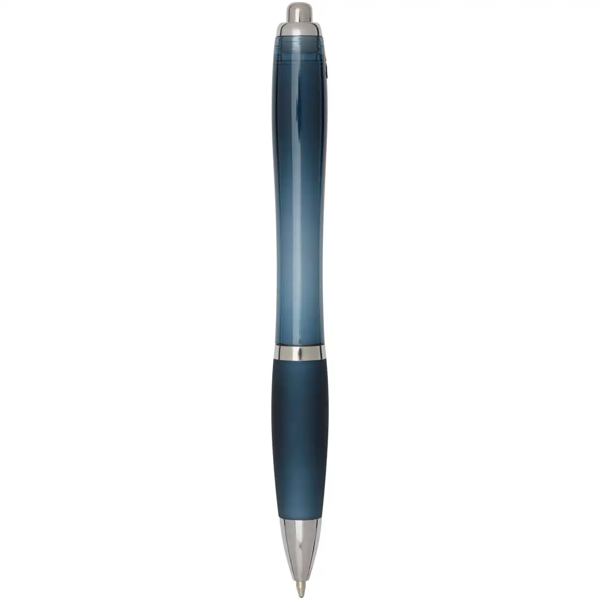 Kugelschreiber aus recyceltem Kunststoff mit farbigem Schaft und Griffzone (blaue Tinte) – Ansicht 35