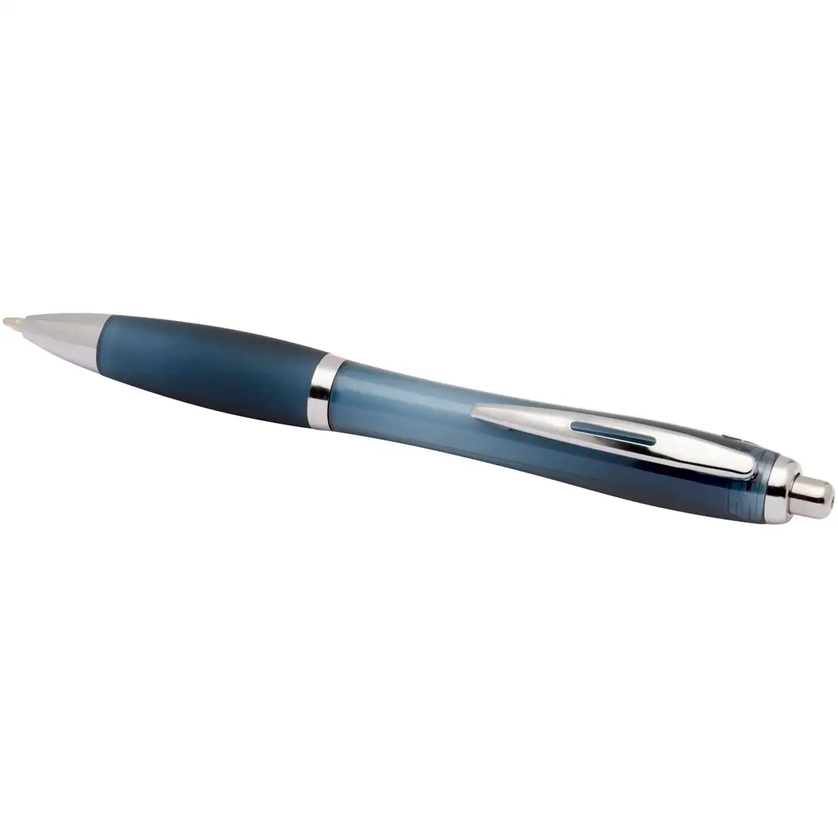 Kugelschreiber aus recyceltem Kunststoff mit farbigem Schaft und Griffzone (blaue Tinte) – Ansicht 36