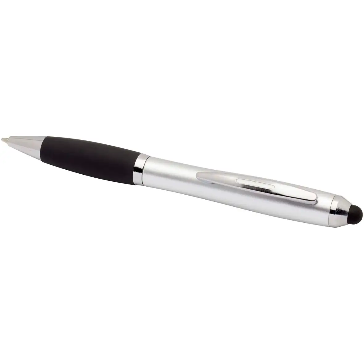Stylus Kugelschreiber aus recyceltem Kunststoff mit farbigem Schaft und schwarzem Griff (schwarze Tinte) – Ansicht 8