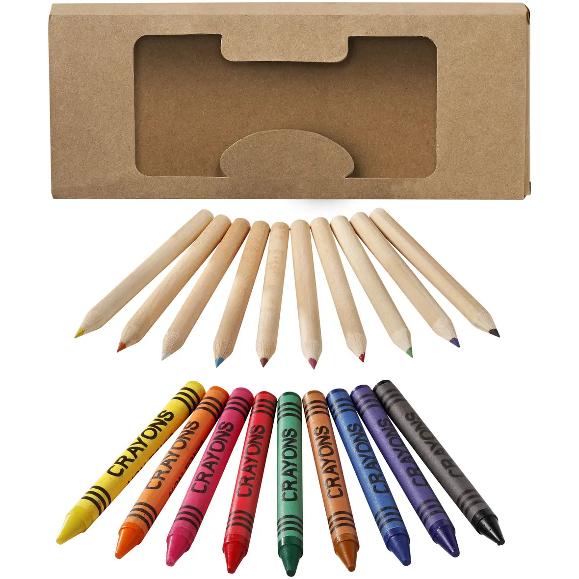 19-teiliges Waxmal- und Buntstifte Set – Werbeartikel mit Logo bedrucken