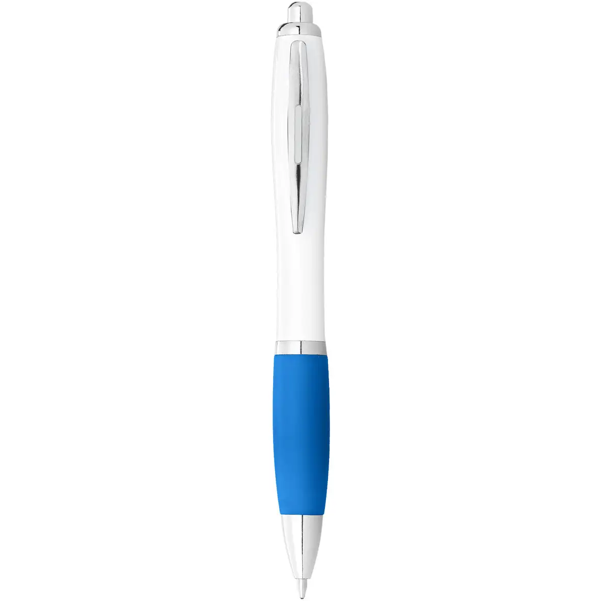 Kugelschreiber weiß mit farbigem Griff (blaue Mine) – Ansicht 9