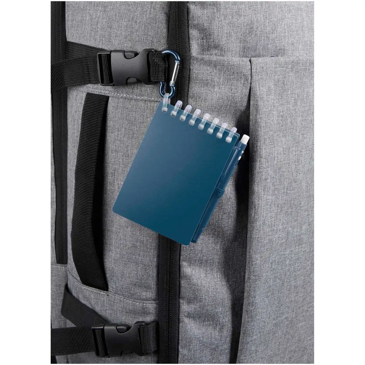Recyceltes Outdoor-Softcover Notizbuch und Kugelschreiber Set (schwarze Mine) – Ansicht 17