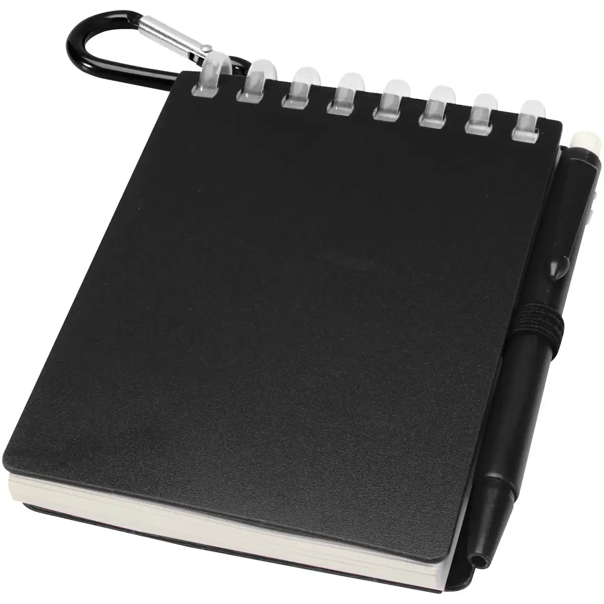 Recyceltes Outdoor-Softcover Notizbuch und Kugelschreiber Set (schwarze Mine) – Ansicht 25
