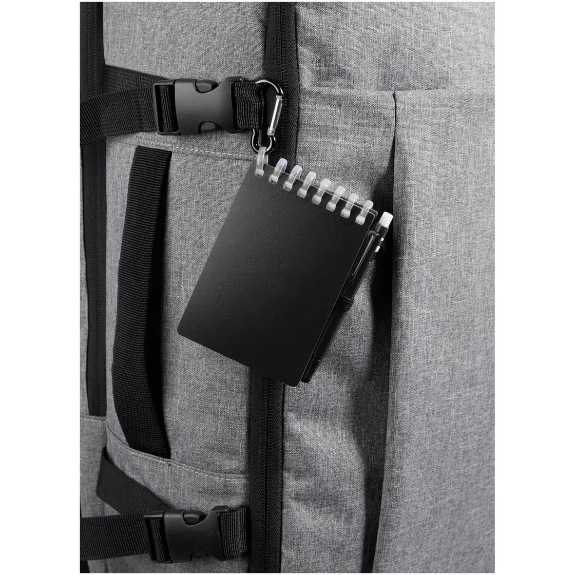 Recyceltes Outdoor-Softcover Notizbuch und Kugelschreiber Set (schwarze Mine) – Ansicht 29