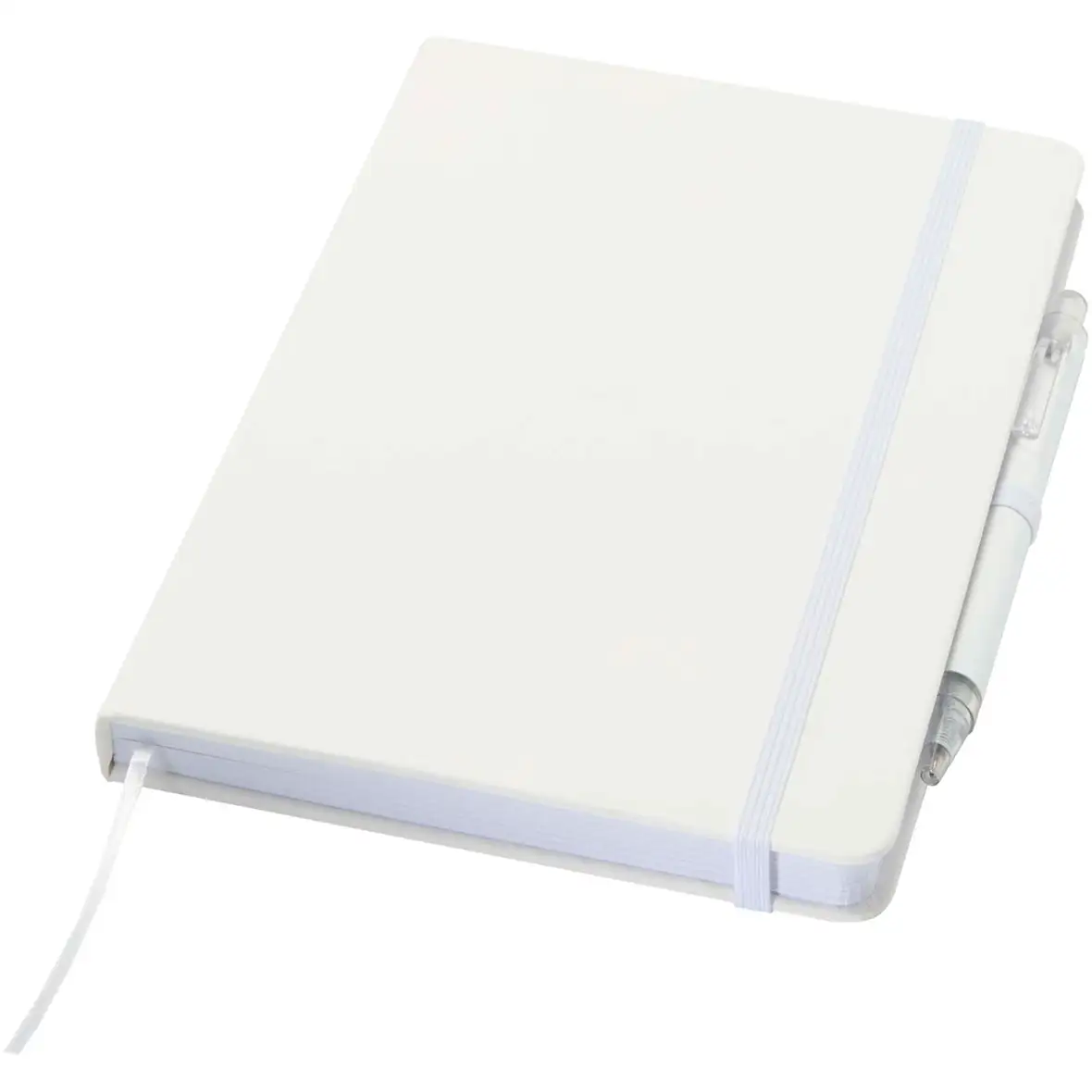 Set A5 Hardcover Notizbuch aus Recyclingpapier und einem Kugelschreiber – Ansicht 1