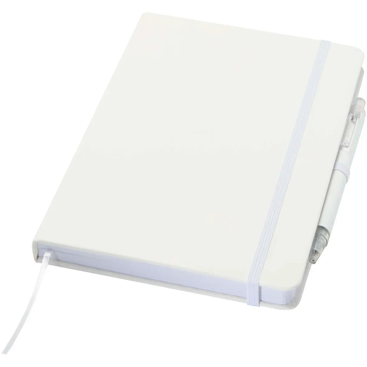 Set A5 Hardcover Notizbuch aus Recyclingpapier und einem Kugelschreiber