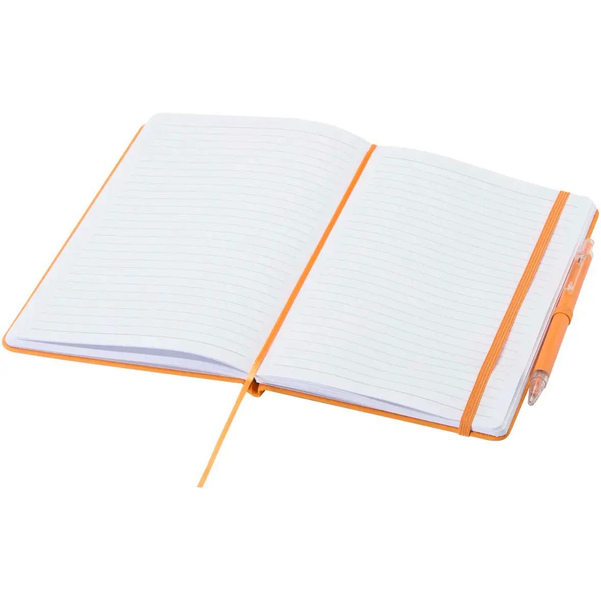 Set A5 Hardcover Notizbuch aus Recyclingpapier und einem Kugelschreiber – Ansicht 12
