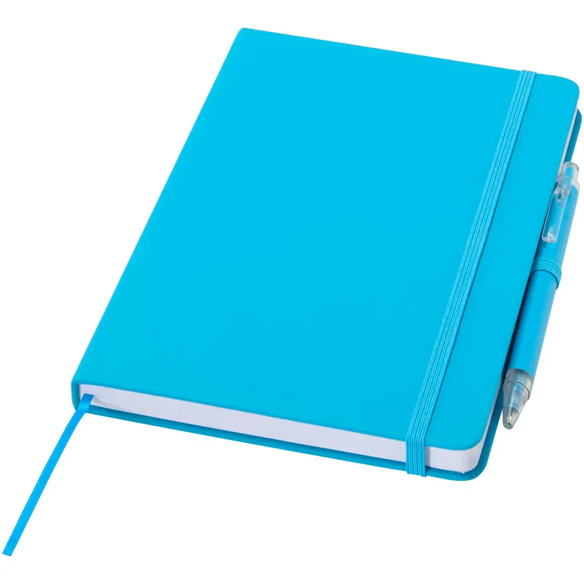 Set A5 Hardcover Notizbuch aus Recyclingpapier und einem Kugelschreiber – Ansicht 13