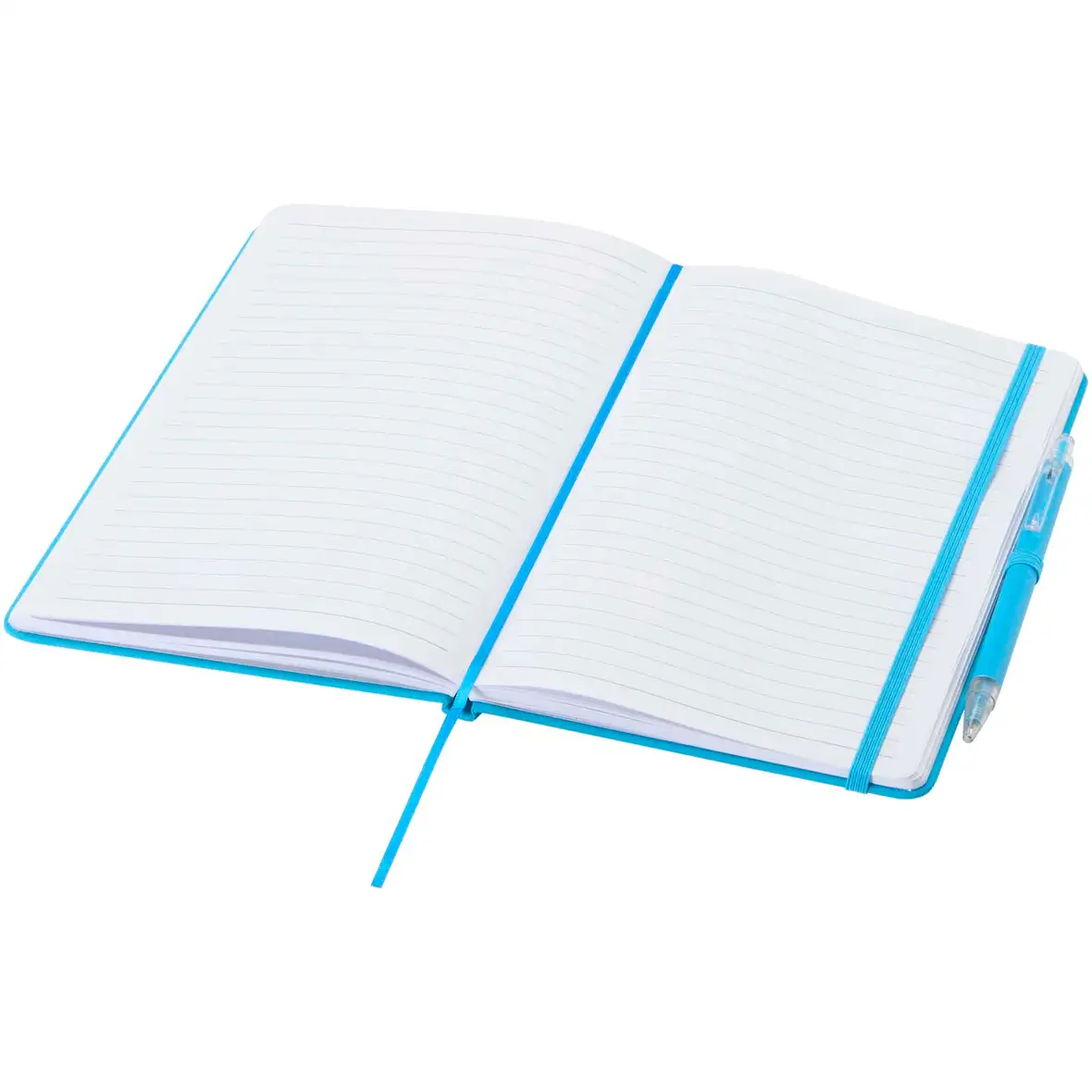 Set A5 Hardcover Notizbuch aus Recyclingpapier und einem Kugelschreiber – Ansicht 16
