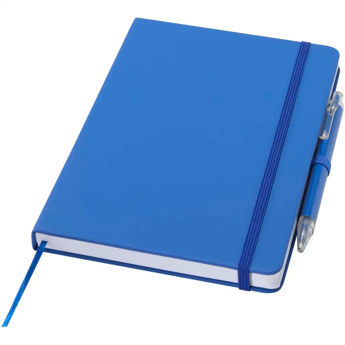 Set A5 Hardcover Notizbuch aus Recyclingpapier und einem Kugelschreiber – Ansicht 17
