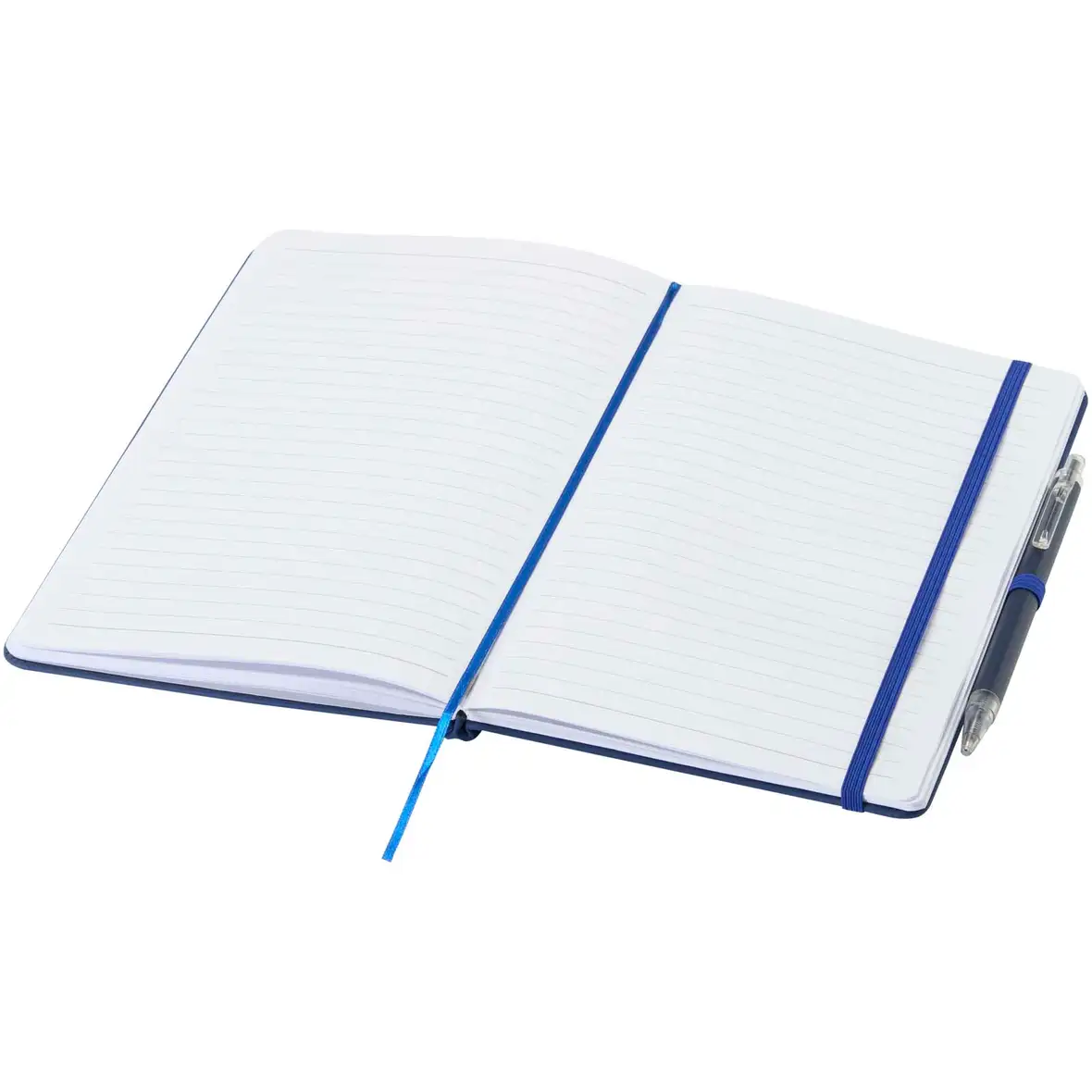 Set A5 Hardcover Notizbuch aus Recyclingpapier und einem Kugelschreiber – Ansicht 24