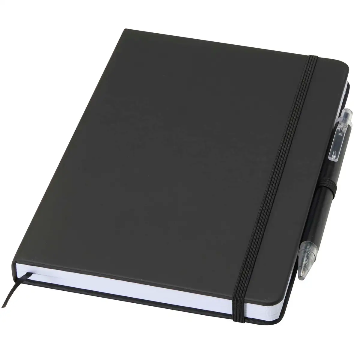 Set A5 Hardcover Notizbuch aus Recyclingpapier und einem Kugelschreiber – Ansicht 29