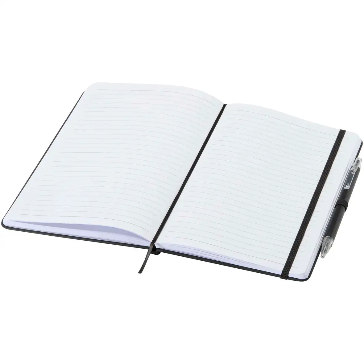 Set A5 Hardcover Notizbuch aus Recyclingpapier und einem Kugelschreiber – Ansicht 32