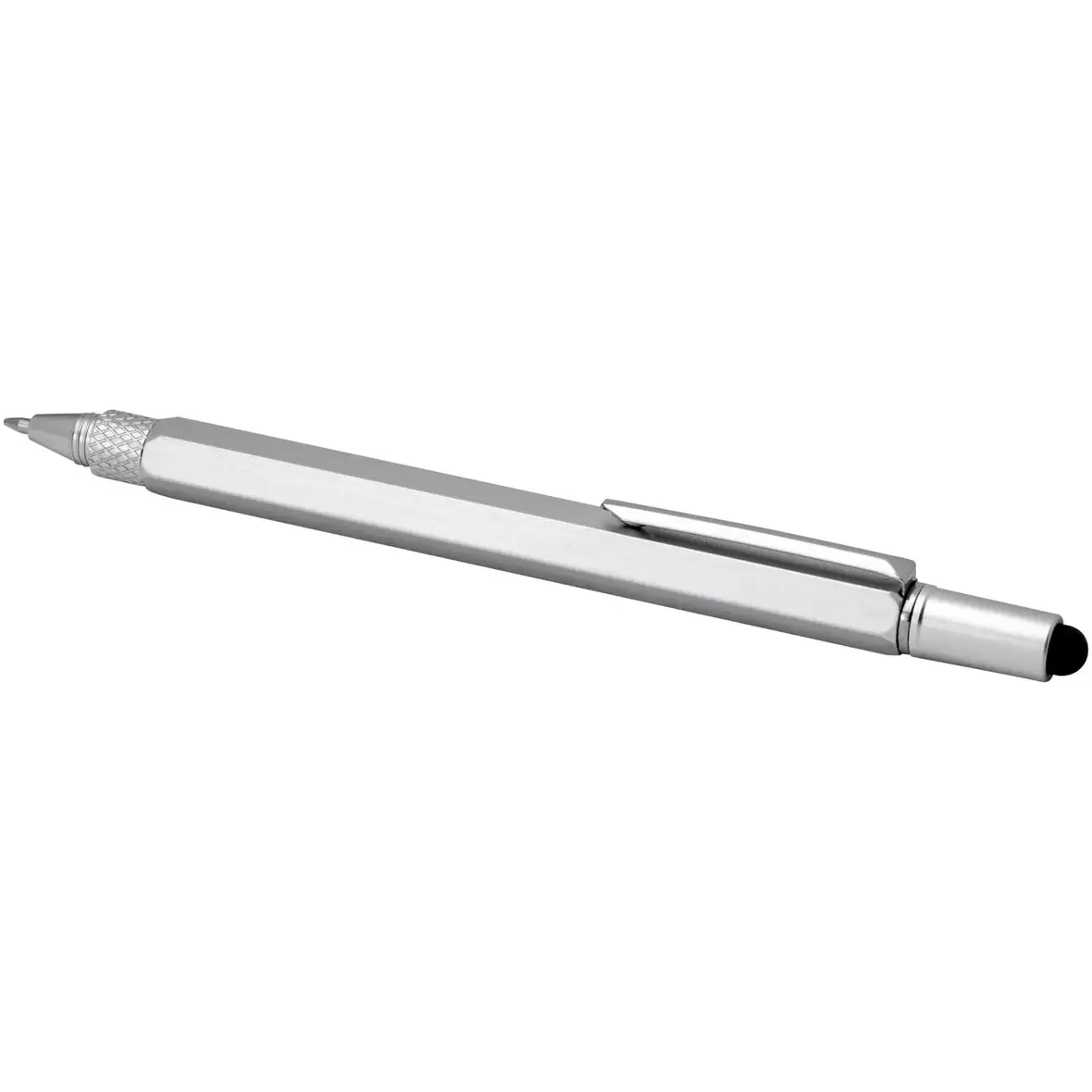 Multifunktionsstift aus recyceltem Aluminium (schwarze Mine) – Ansicht 4