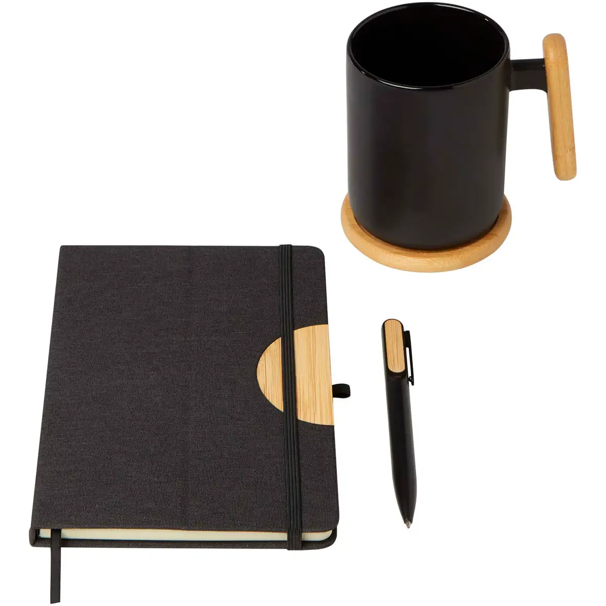 Hardcover Notizbuch und Kugelschreiber Set (schwarze Mine) – Ansicht 3