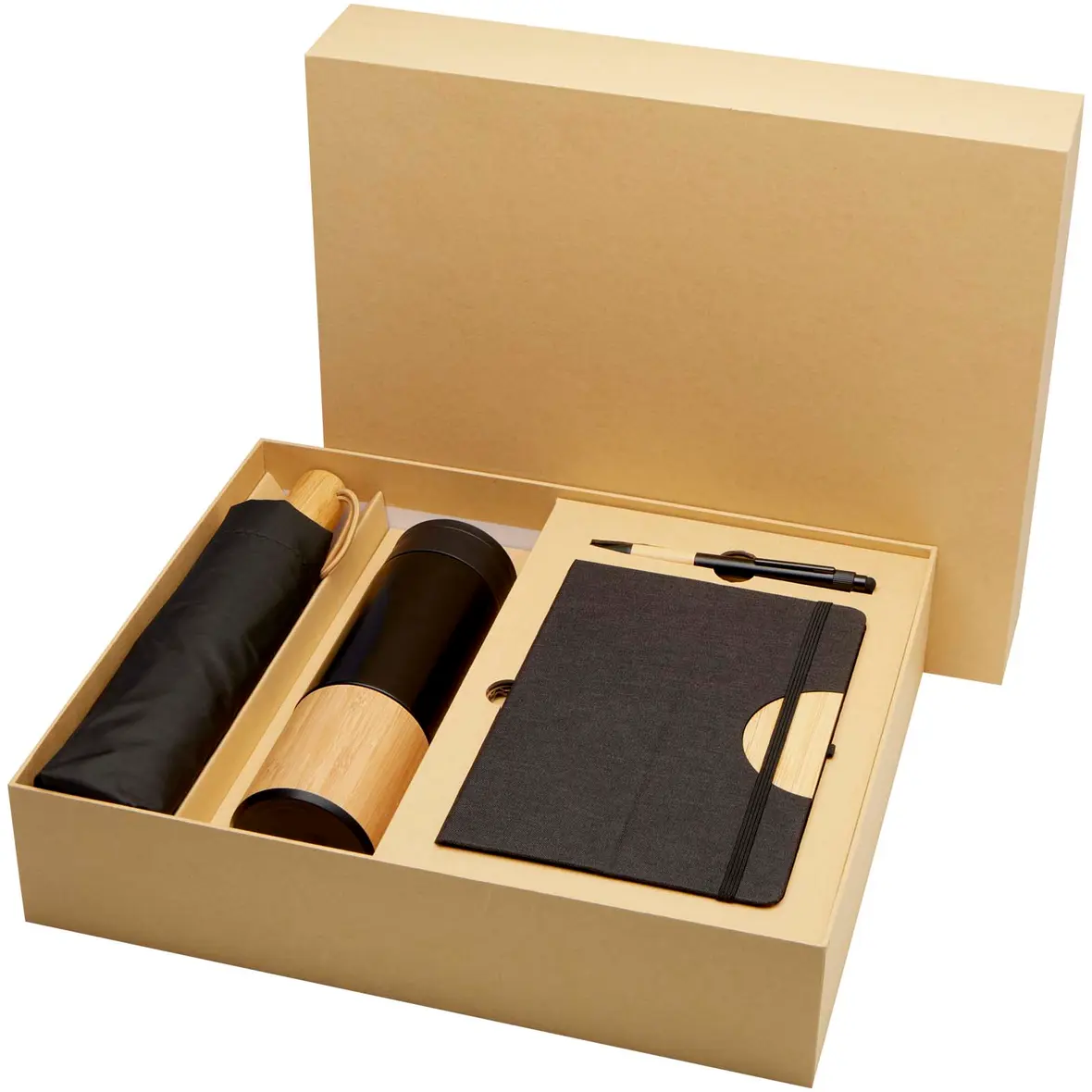 Hardcover Notizbuch und Kugelschreiber Set (schwarze Mine) – Werbeartikel mit Logo bedrucken