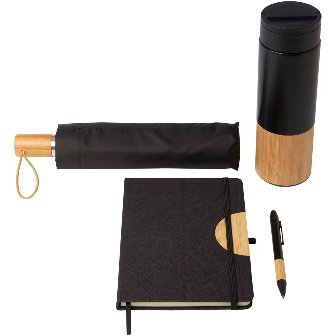 Hardcover Notizbuch und Kugelschreiber Set (schwarze Mine) – Ansicht 3