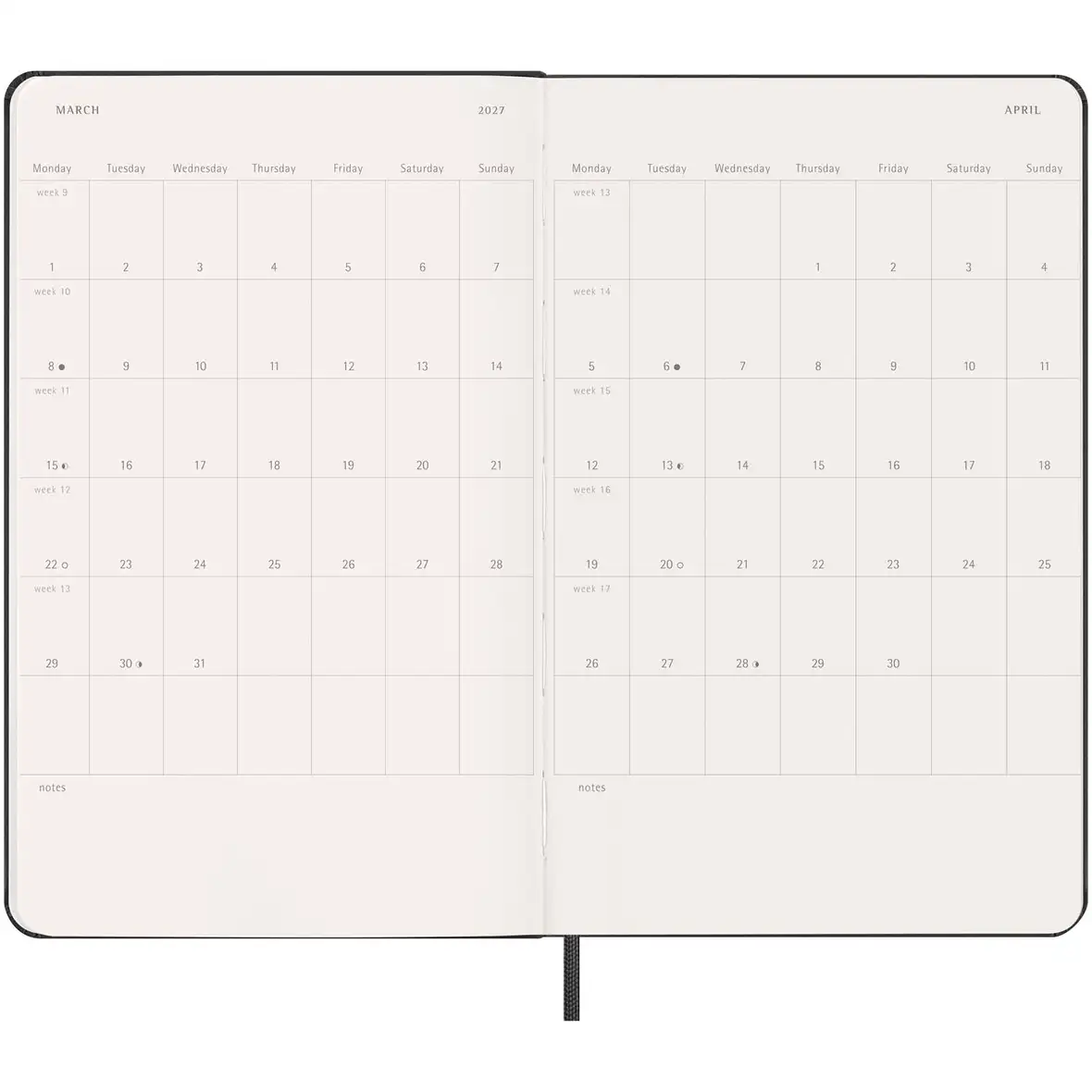 Moleskine Hardcover 12 Monate Wochenkalender L vertikal – Ansicht 6