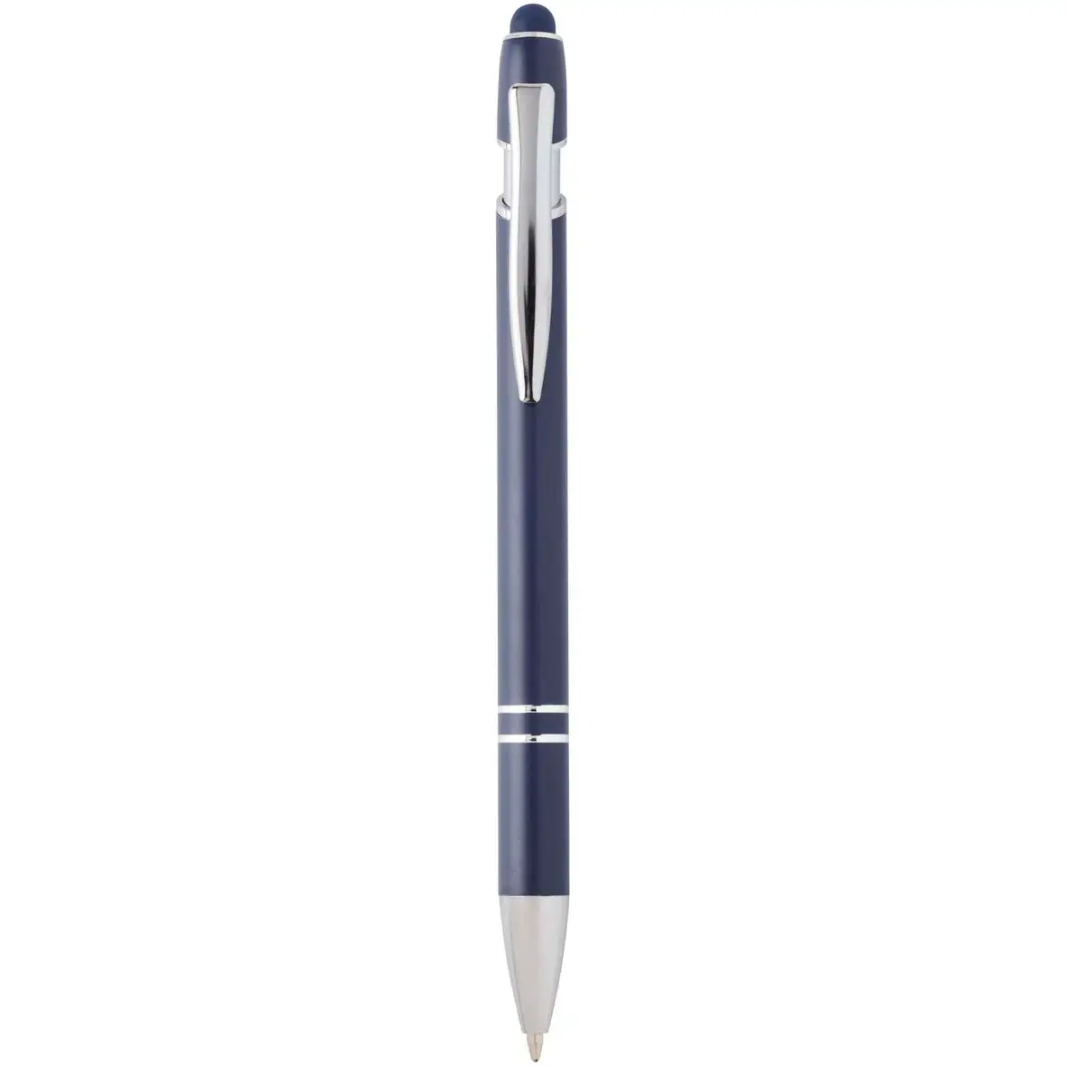 Kugelschreiber mit silbernem Finish (blaue Mine) – Ansicht 7