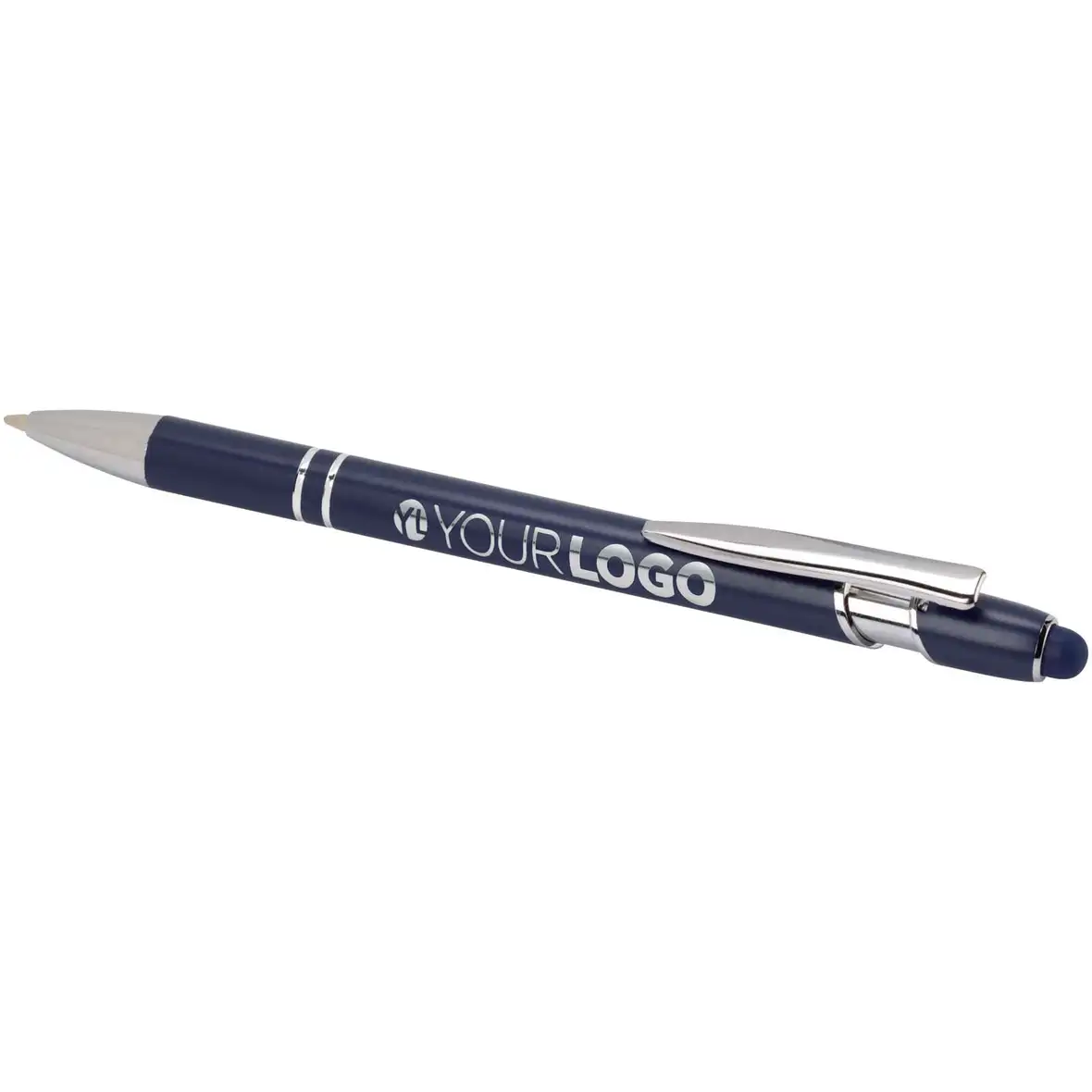 Kugelschreiber mit silbernem Finish (blaue Mine) – Ansicht 12