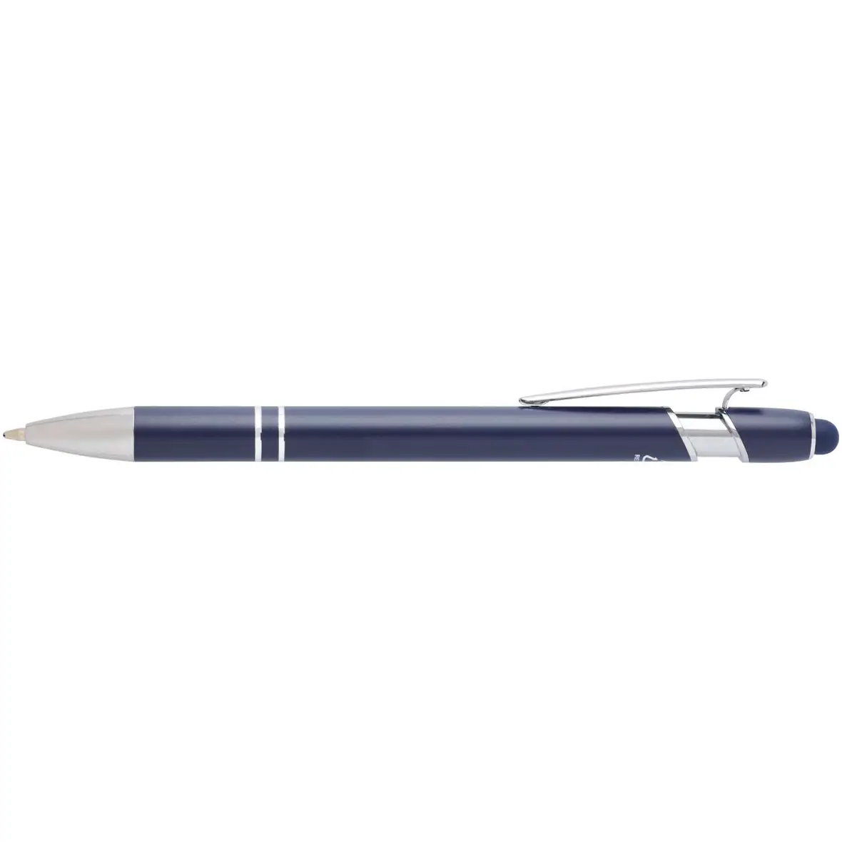 Kugelschreiber mit silbernem Finish (blaue Mine) – Ansicht 8