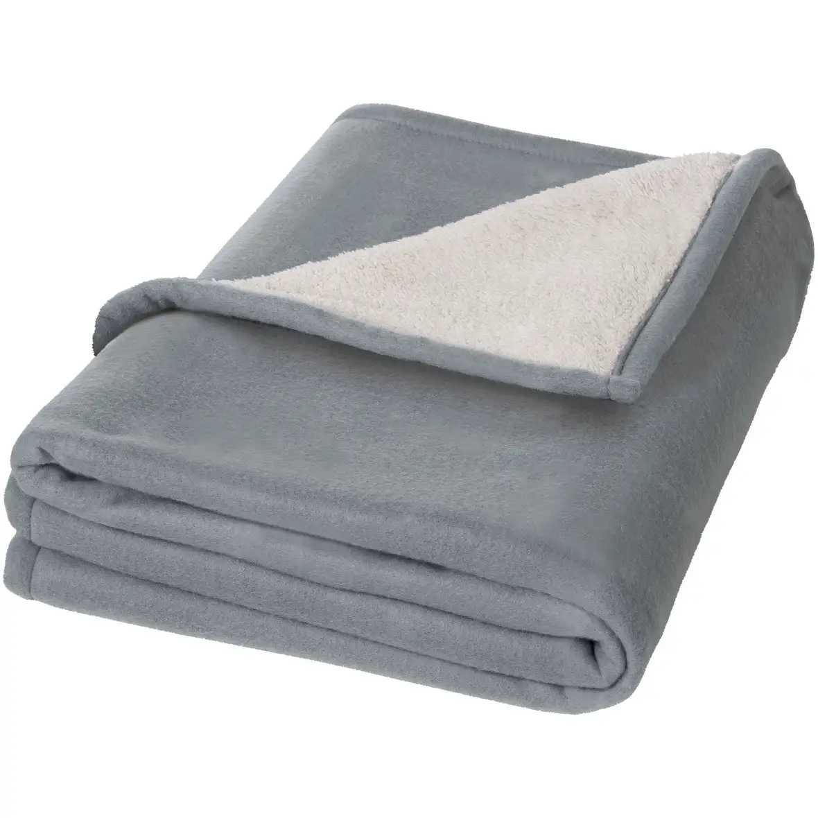 Decke aus weichem Fleece und Sherpa-Plaid – Ansicht 1