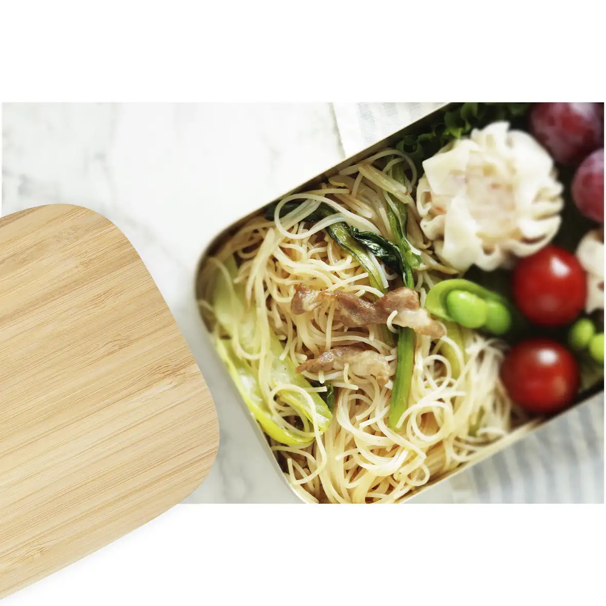 700 ml Lunchbox aus Edelstahl mit Bambusdeckel – Ansicht 4