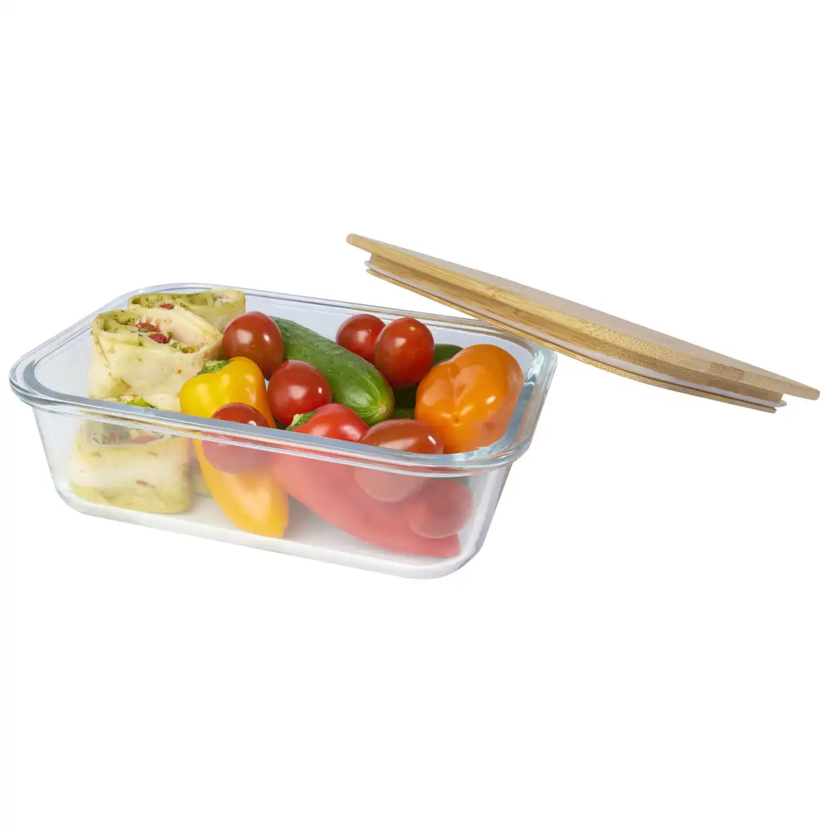 1000 ml Glas Lunchbox mit Bambusdeckel – Ansicht 3