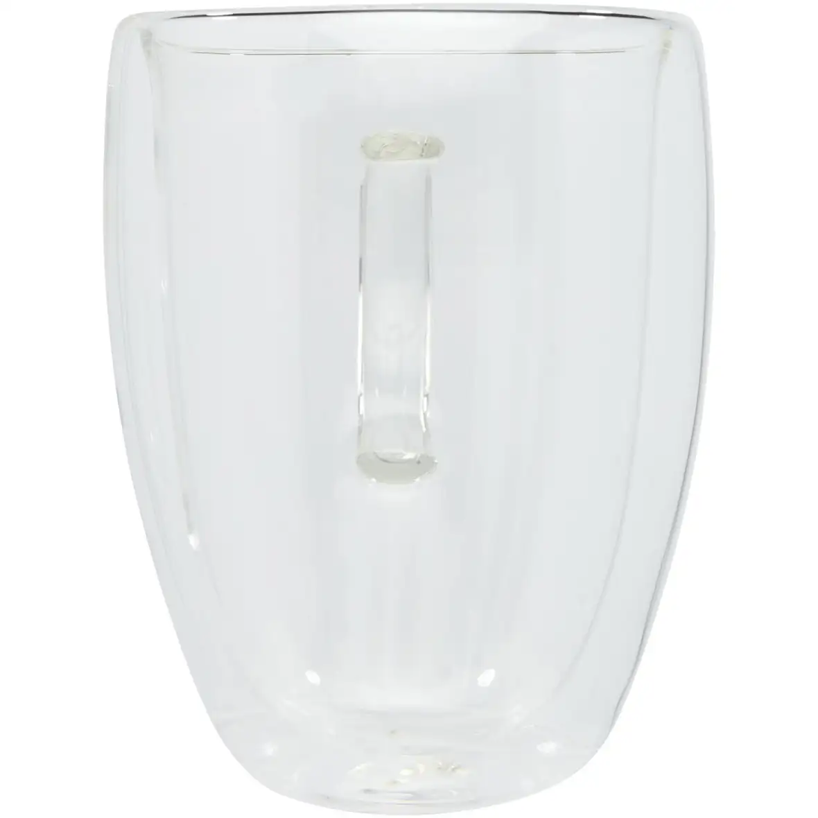 2-teiliger 350 ml doppelwandiger Glasbecher mit Bambusuntersetzer – Ansicht 2