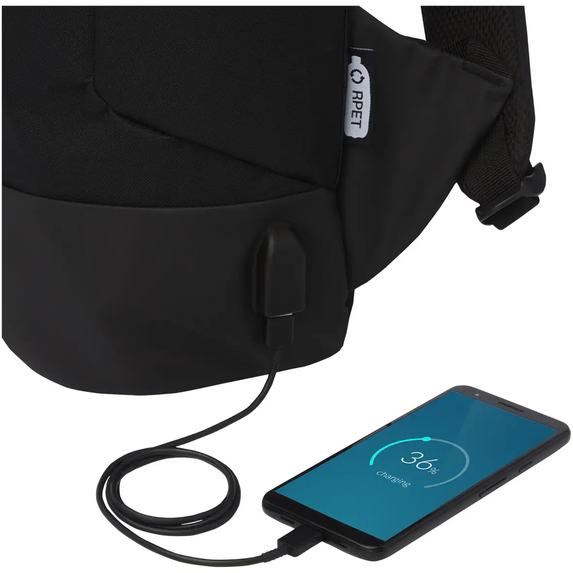 Diebstahlsicherer GRS RPET Rucksack 18L – Ansicht 9