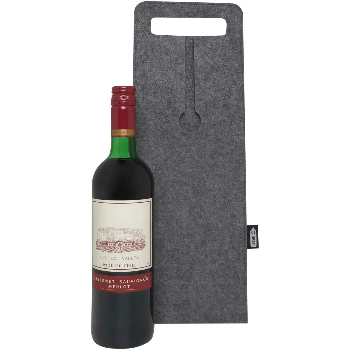 75cl Weinbeutel aus GRS recyceltem Filz – Ansicht 4
