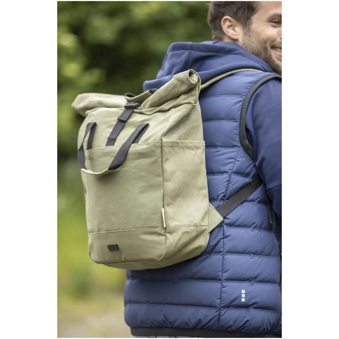 15" GRS Rolltop Laptoprucksack aus recyceltem Canvas 15 L – Ansicht 16