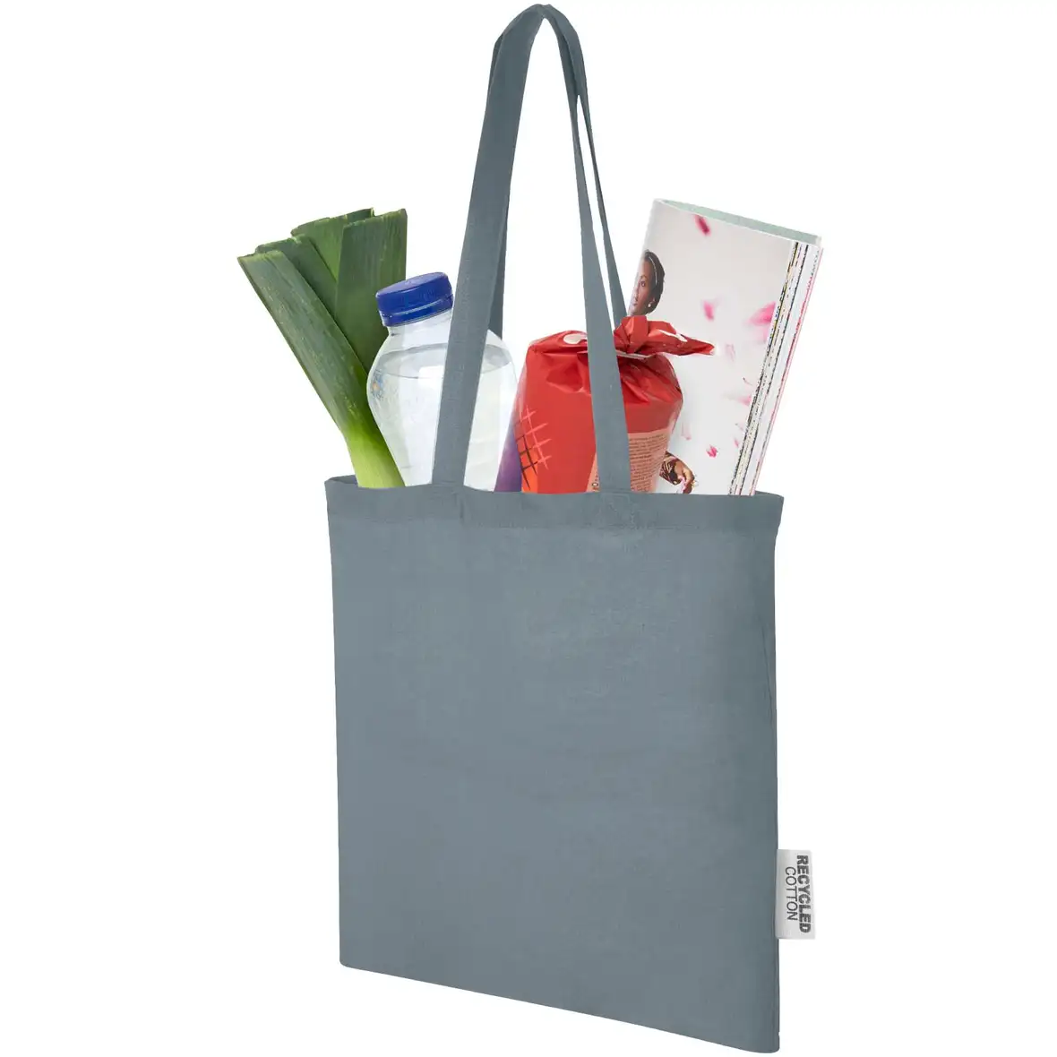 140 g/m² Baumwoll Tragetasche aus GRS recycelter Baumwolle, 7L – Ansicht 36