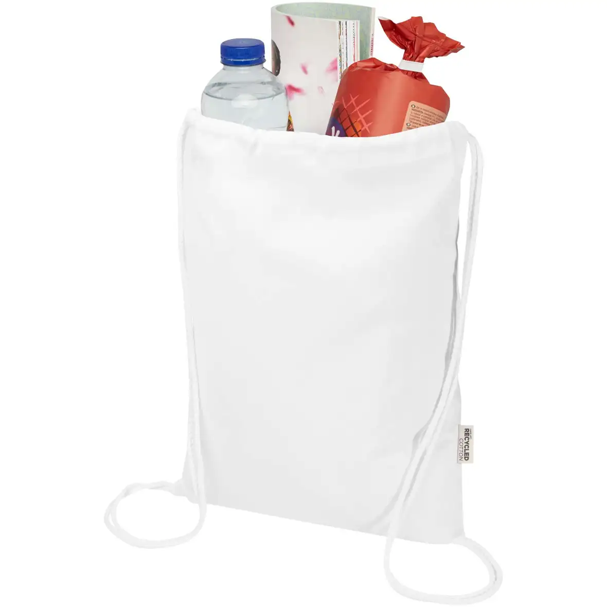 140 g/m² GRS-recycelter Turnbeutel 5 L – Ansicht 3