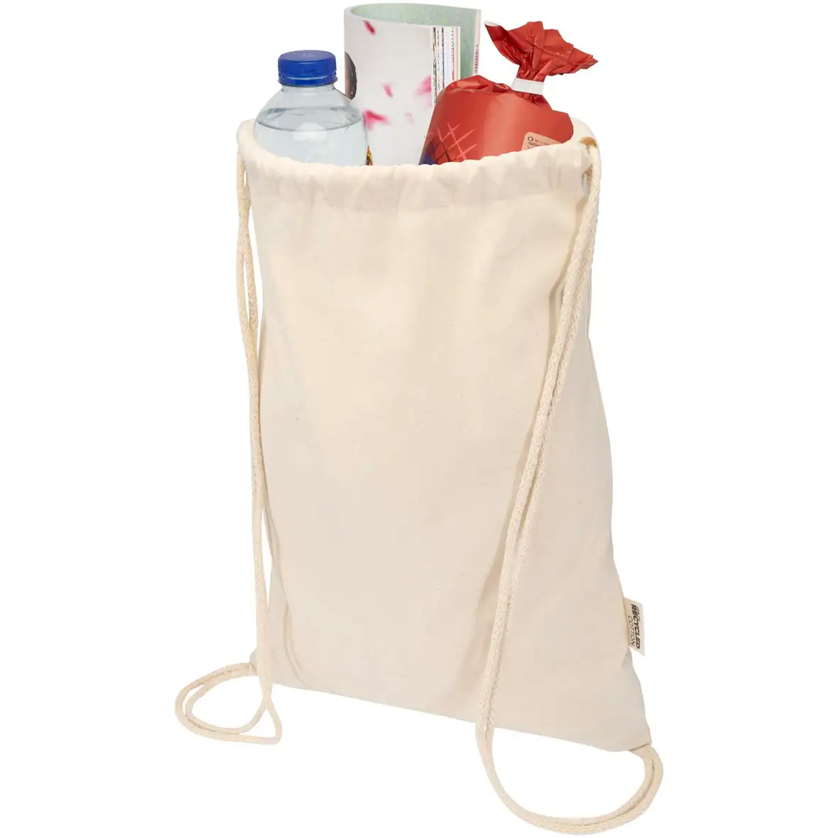 140 g/m² GRS-recycelter Turnbeutel 5 L – Ansicht 7