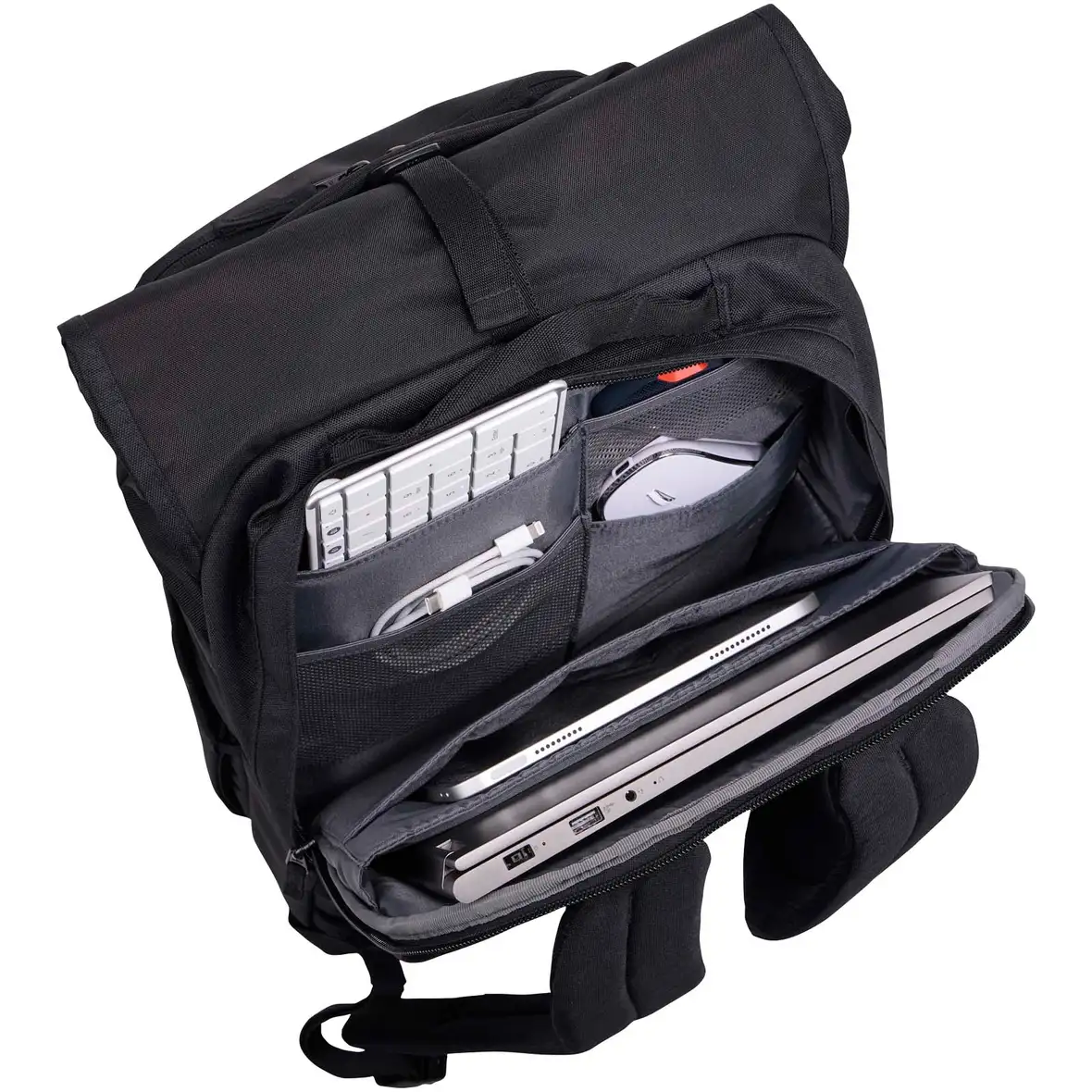 Case Logic Variate 17" erweiterbarer Rolltop Laptop Rucksack aus recyceltem Material – Ansicht 6