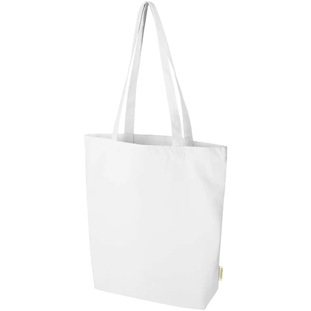 180 g/m² OCS Bio-Tragetasche mit breitem Boden 11L – Werbeartikel mit Logo bedrucken