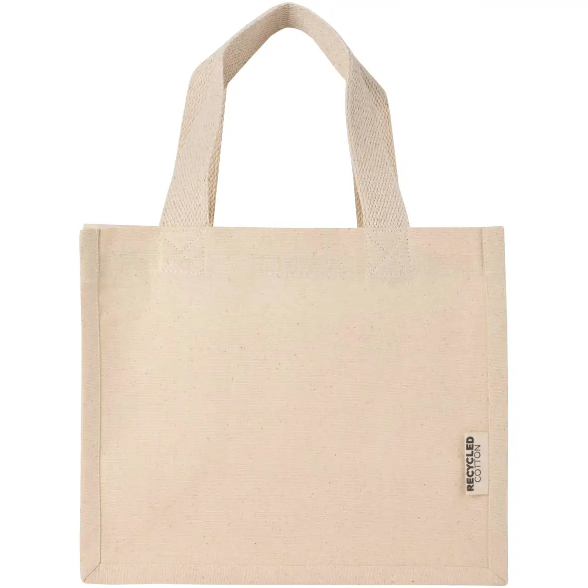 Mini-Tragetasche mit Bodenfalte aus 220 g/m² GRS Recyclingbaumwolle 9L – Ansicht 2