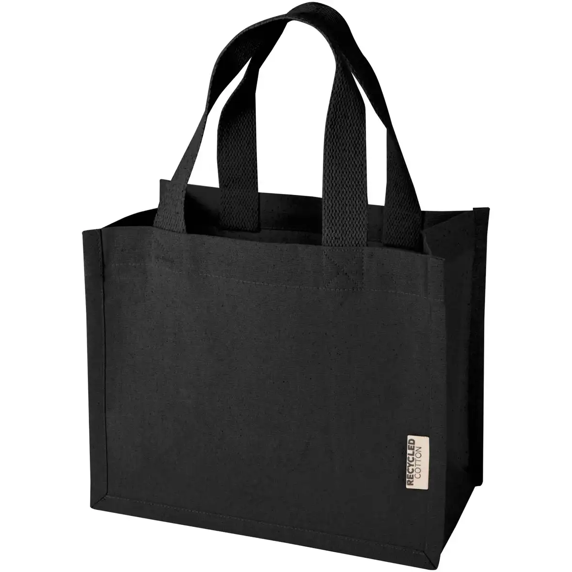 Mini-Tragetasche mit Bodenfalte aus 220 g/m² GRS Recyclingbaumwolle 9L – Ansicht 6