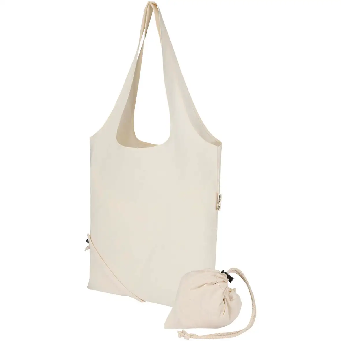 140 g/m², GRS-zertifizierte, faltbare Baumwoll Tragetasche, 7 l – Ansicht 7