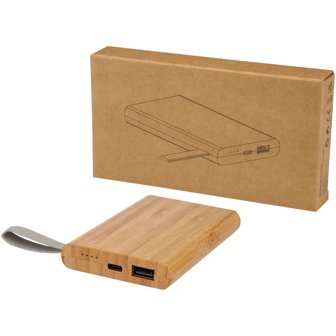 5000 mAh Powerbank aus Bambus – Ansicht 4