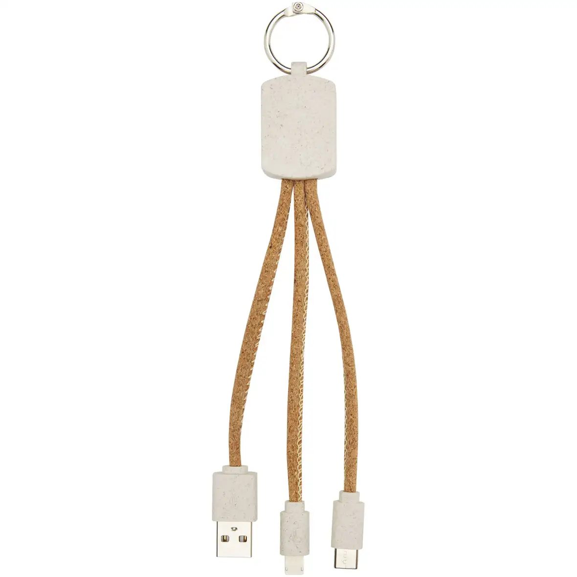 Weizenstroh und Kork 3-in-1 Ladekabel – Ansicht 3
