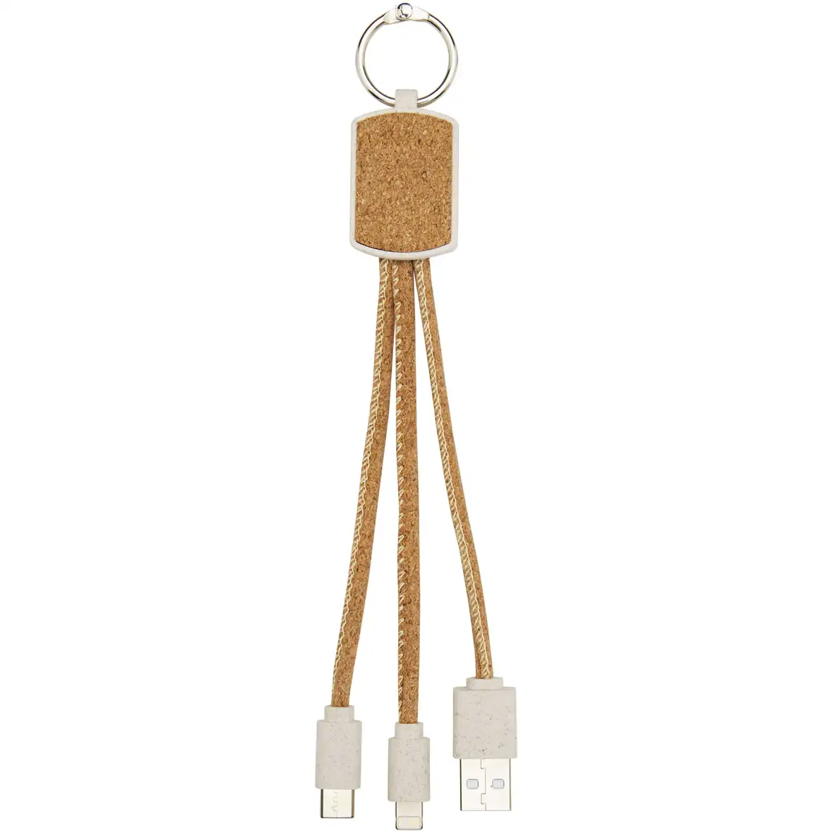 Weizenstroh und Kork 3-in-1 Ladekabel – Ansicht 2